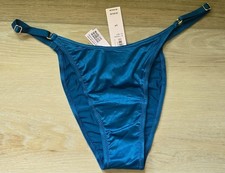 NWT Victoria's Secret Teal Blue Silky Smooth Strappy Back Brazilian Panties S