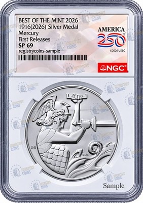 2026 W Mercury Dime Silver Medal NGC SP 69 MS69 ,Best Of The US