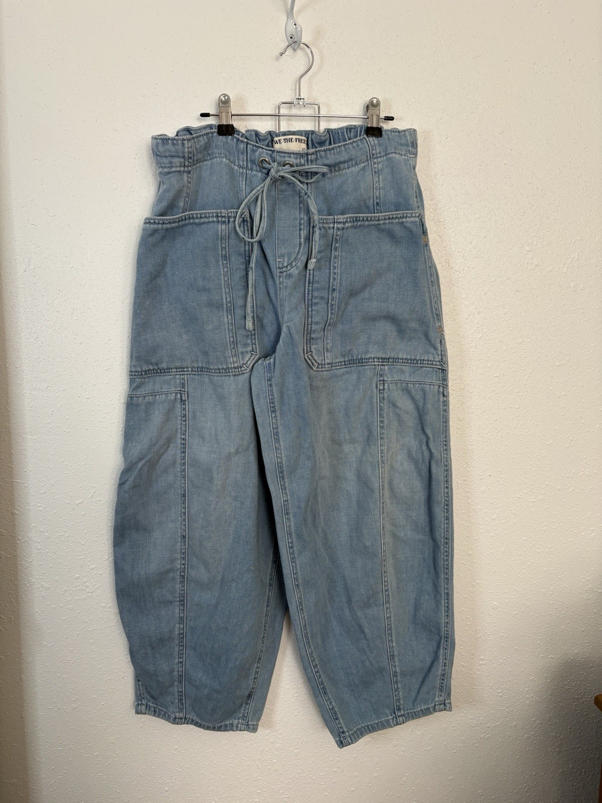Free People, We the Free, Silverton Pull On Barrel Blue Jeans Women's Size XS