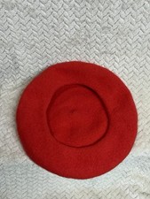 H&M Premium Selection Red 100% Pure‎ Wool Beret Hat French Style OS NWT 86-19 H&M Divided Used Red 100% Wool Classic Parisian French Beret  main image 3