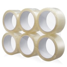 6 Rolls Heavy-Duty Clear Shipping Packing Moving Tape - 2.7 mil 2" x 60 yards