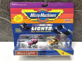 Vintage 1989 Galoob Micro Machines Lot of 4 Sealed Micro Lights Blaze & Roar
