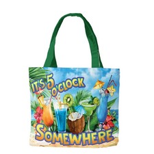 Briarwood Lane 5 O'clock Cocktails Summer Canvas Tote Bag 15" x 14" x 7"