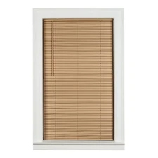 Mainstays 1" Cordless Vinyl Room Darkening Mini Blinds, Khaki, 23"W x 48"L