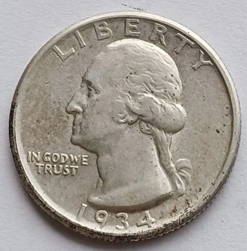 1934-D Washington Silver Quarter XF 25C coin