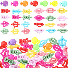 50 Pcs Girls Hair Barrettes 1'' Mini Self Hinge Plastic Clips for Toddler Baby K
