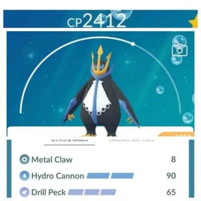 Empoleon  Ultra League Legacy Hydro.Cannon, PvP, 2 Charge , Under 2500 PKMN Go
