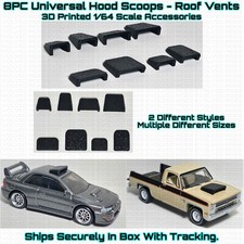 8PC Universal Hood Scoop / Roof Vent For 1/64 Scale Customs