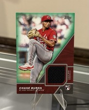 2026 Topps Series 1 CHASE BURNS RC #/99 GREEN RELIC JERSEY MEM Reds Rookie