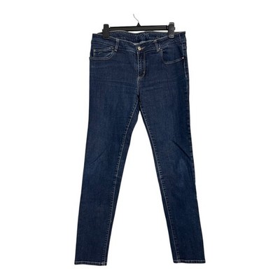 Zara Basic Jeans US 10 Mid Rise Skinny Fit Womens Blue denim Utility Casual 