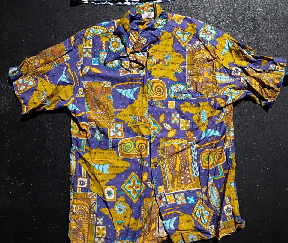 Lote De Colección 7 CAMISAS HAWAIANAS REALES M-L Kalaheo Live Aikane KY'S descalzo en el paraíso Foto 2 de 4