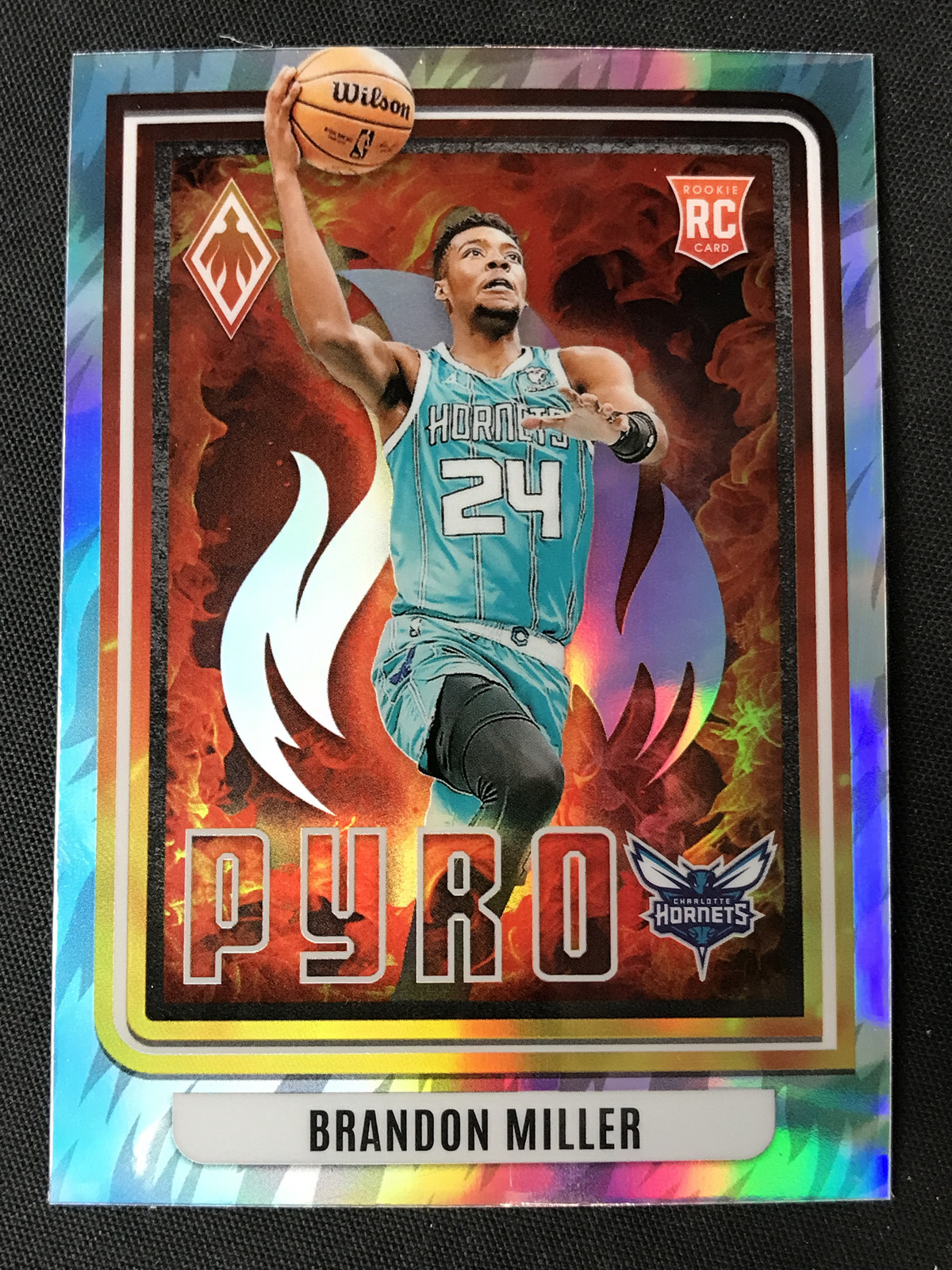 2023-24 Panini Phoenix Pyro #17 Brandon Miller Charlotte Hornets Silver RC