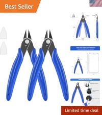 5 Inch Micro Flush Cutter 2 Pack Small Wire Cutters Spring Loaded Cutting Plier