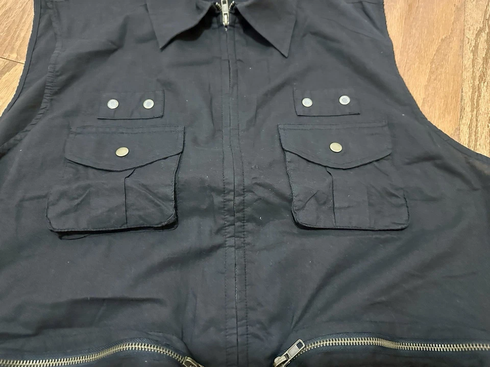 Catálogo UNDERGEAR Raro Vintage Utilitario Hombre Chaleco Jersey L Negro Resistente c2010 Foto 3 de 4