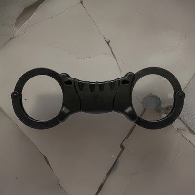 All Black Rigid Handcuffs High Security Speedcuffs Speed Cuffs Oversized W/Keys