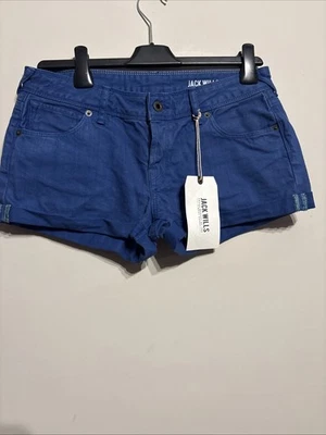 Jack Wills Women's Denim Shorts Blue Size W 10 100% Cotton Button Fly - Image 1 of 4