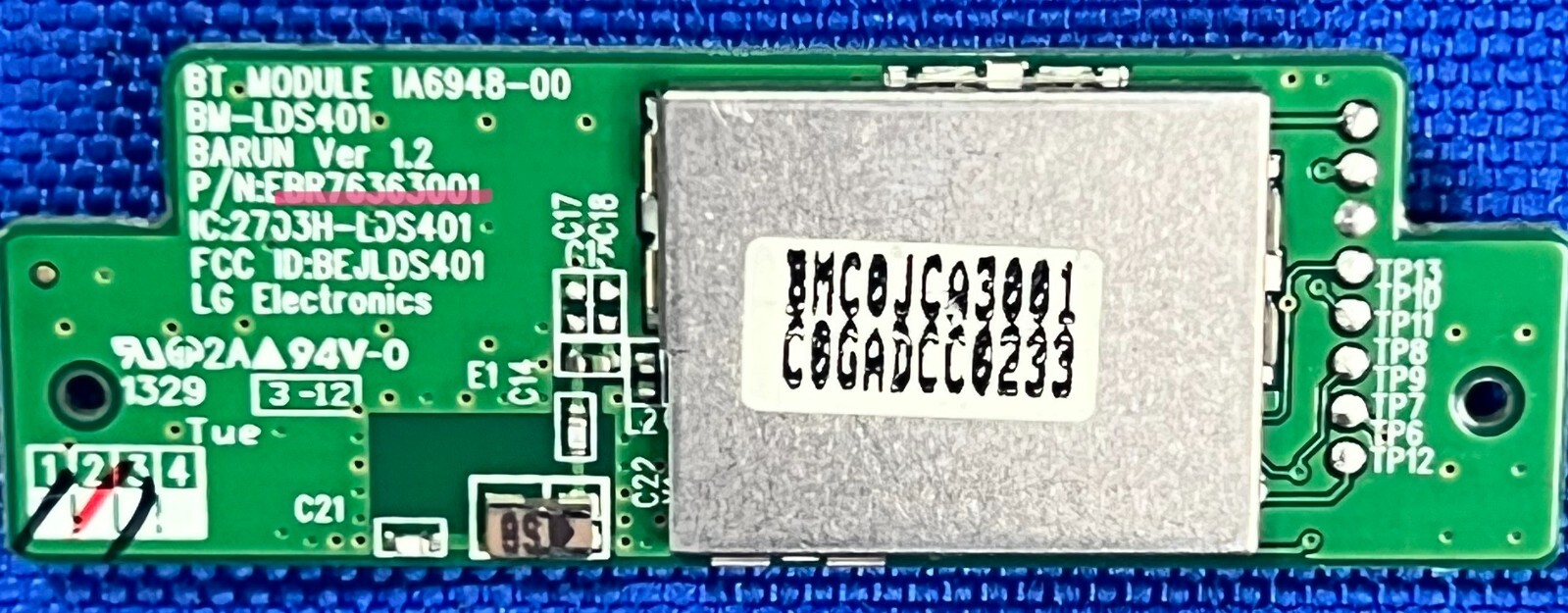LG EBR76363001 (IA694800, BMLDS401) Bluetooth Module 60LA7400 eBay