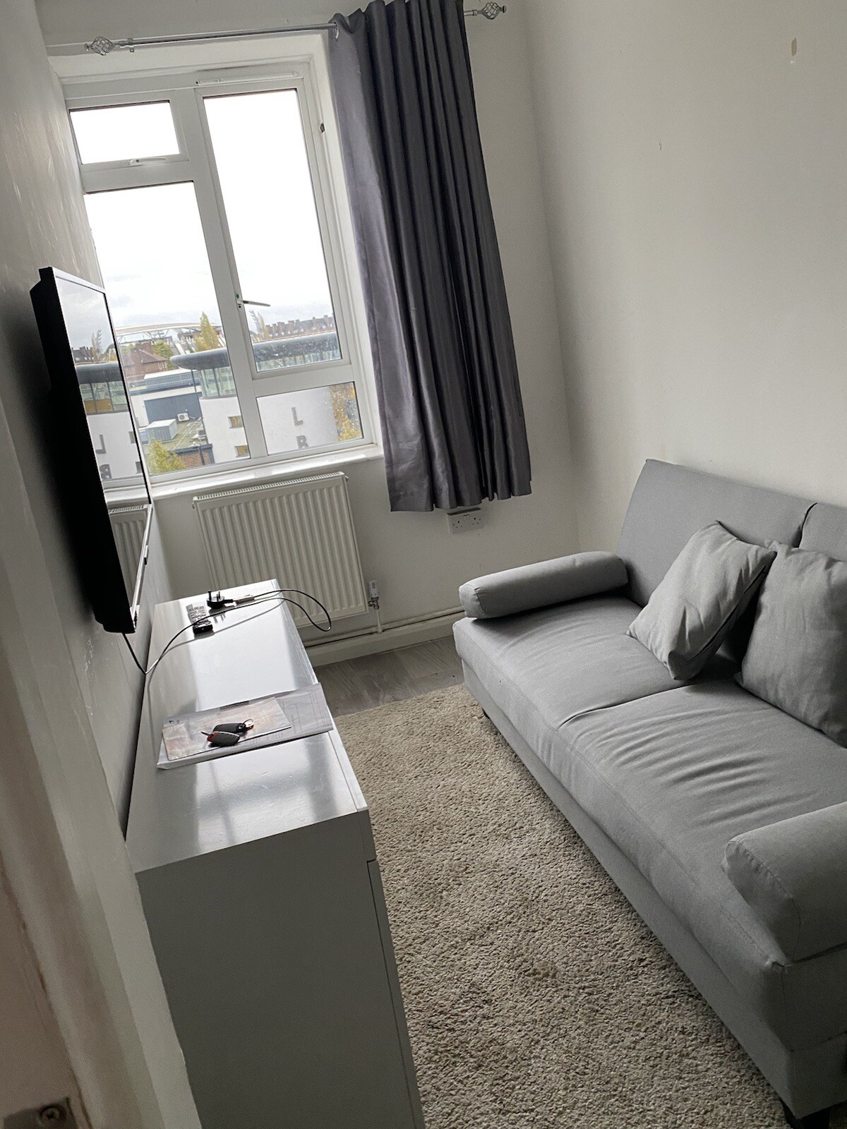 Threeseat sofabed, dark grey sofa bed eBay