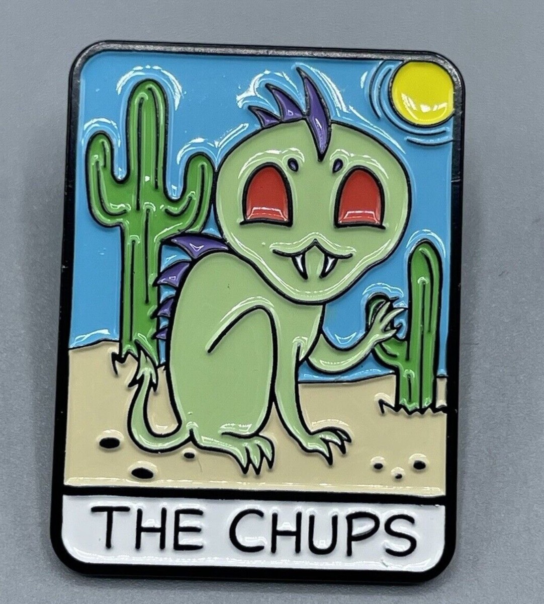 Cryptid THE CHUPS Chupacabra Tarot Card Enamel Pin Blind New Open