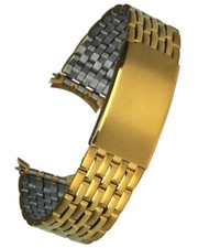 Edelstahl-Uhrenarmband IP gold 18 mm Rundanschluss Ersatzband Uhrband