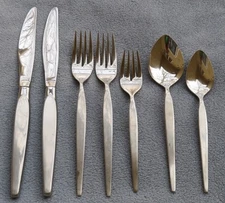 7 Pc Oneida Community Satinique Stainless Flatware Satinique Forks Spoons Knives
