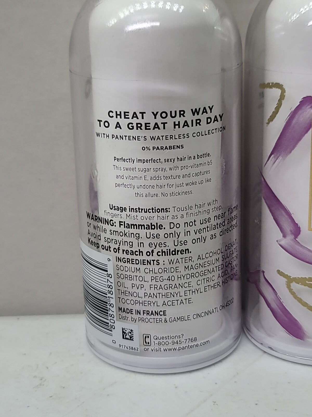 Pantene Set PERFECTLY UNDONE Texturizing Sugar Hair Spray 3.7 Fl oz 2 Pack