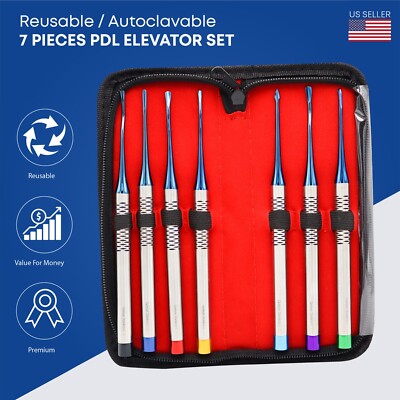 7 Pcs Luxating Elevator with PDL Handle Set Dental Instruments German Grade