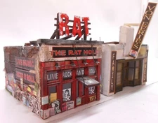 Downtown Deco N Scale Building 2 Kit Lot Biker Punk Bar Restaurant Great Detail