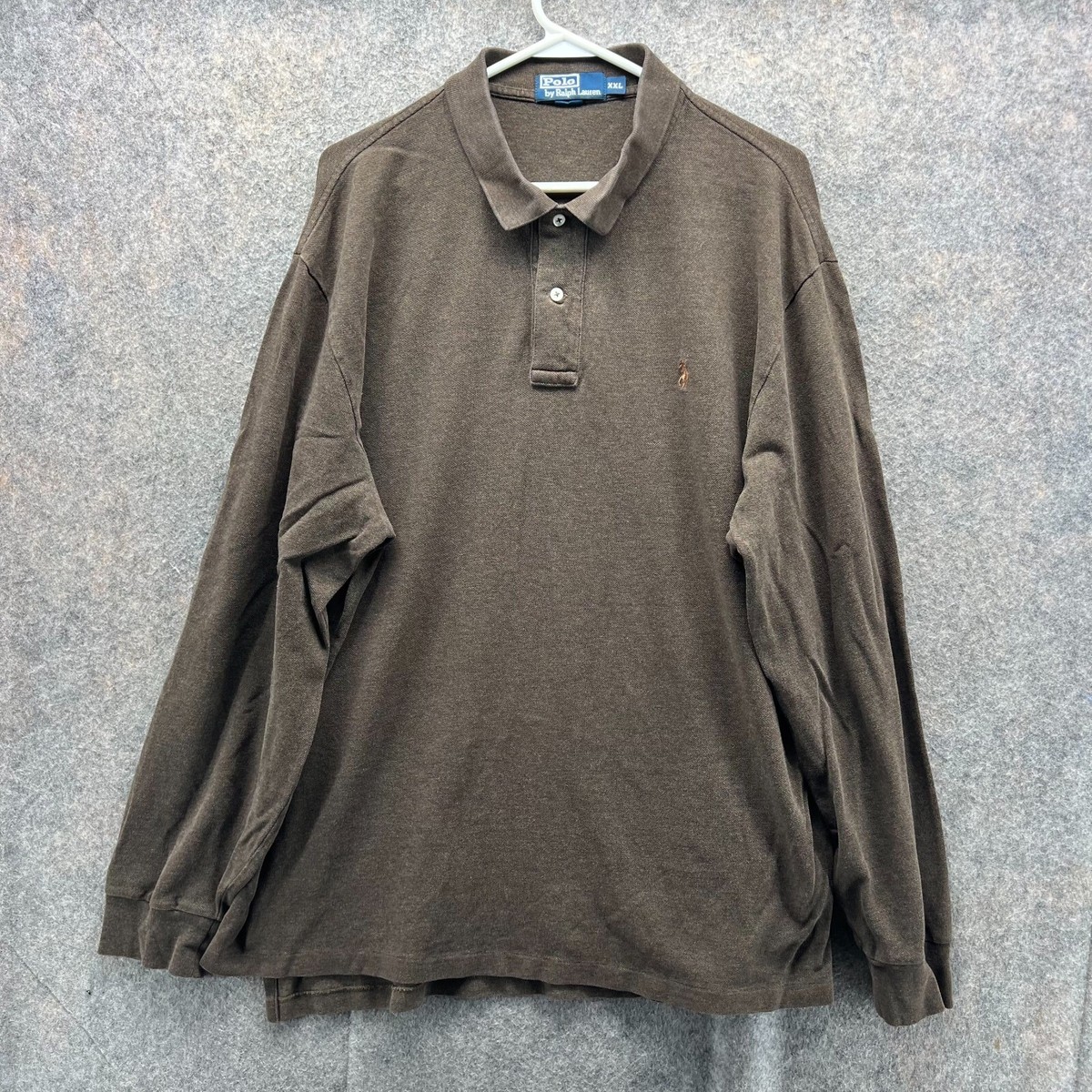 Ralph Lauren Polo Shirt Men XXL Adult Brown Long Sleeve Casual