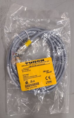 New Turck RK 4.4T-3-RS 4.4T Eurofast Cordset U2167-12 - Free Shipping
