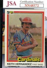Keith Hernandez JSA Cert Signed 1981 Donruss Autograph