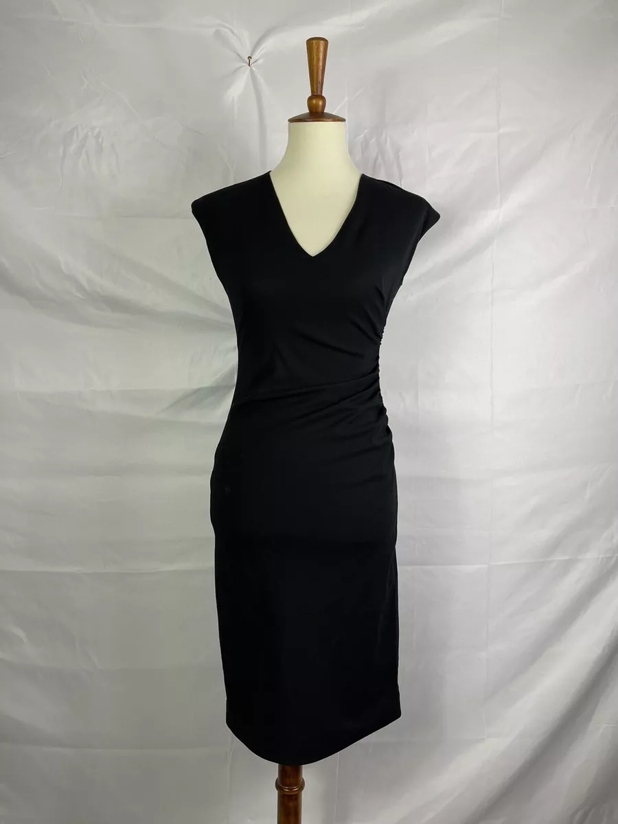 Ralph Lauren Black Label Wool Ruched Mini Cocktail Dress Womens Size 0