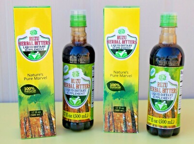 2 BOTTLES Ruzu Herbal Bitters 500ml (17.0 fl oz) Nature's Pure Marvel
