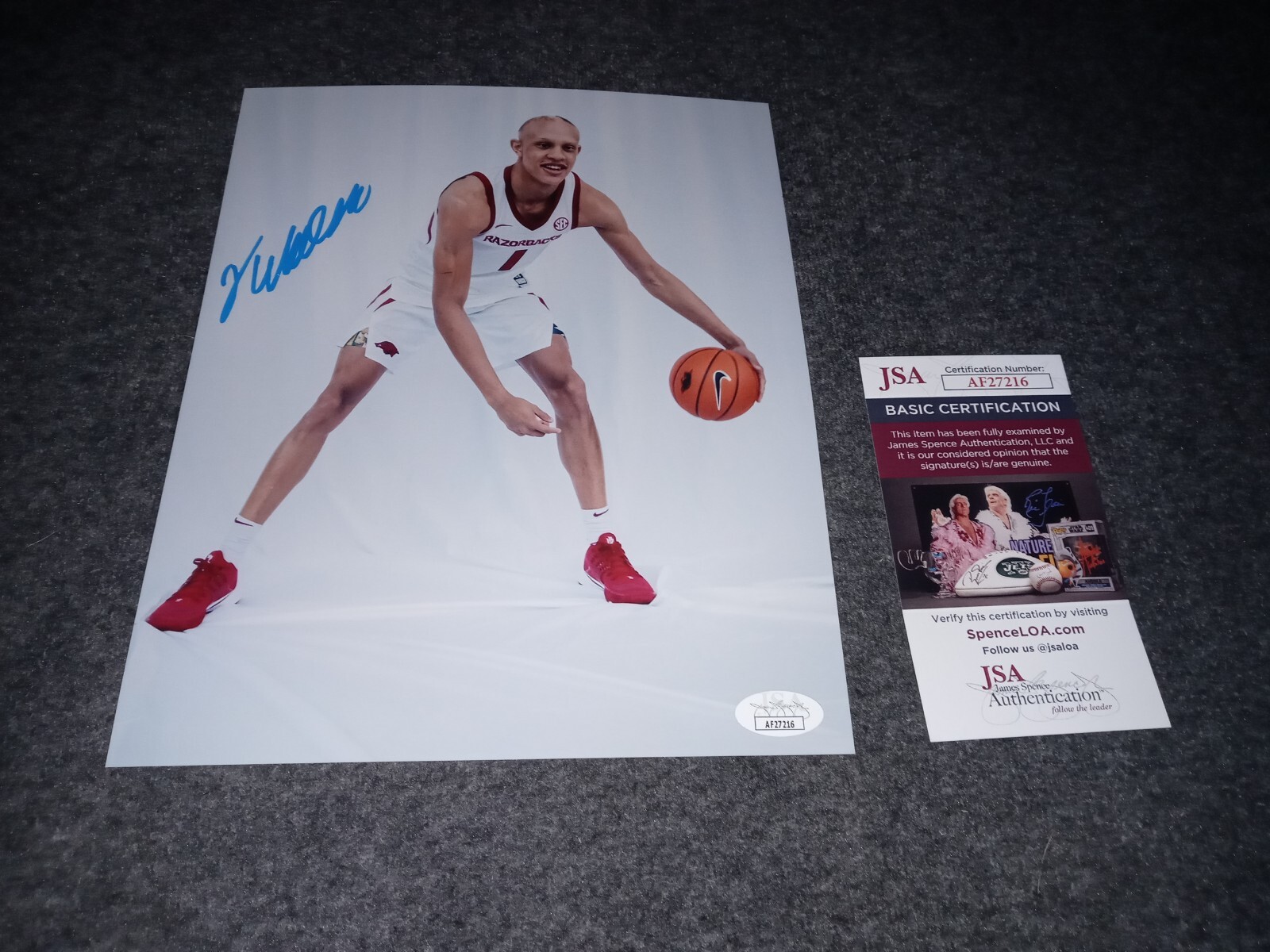 jordan Walsh Autographed Signed Arkansas Razorbacks 8x10 Jsa 