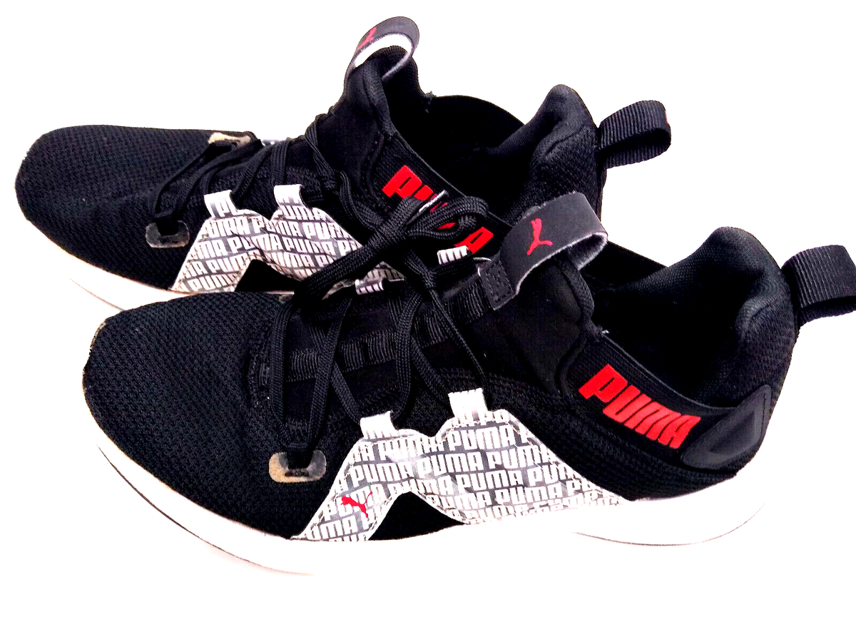 PUMA walking Shoe Size 195434-01 black mesh soft foam Sneaker