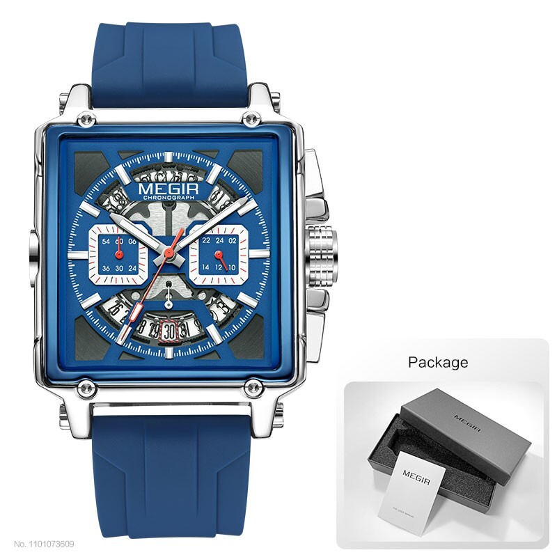 miagolegno ミャゴレグノ MEGIR Monaco Chronograph Calibre Homage Luminous Auto Date Square