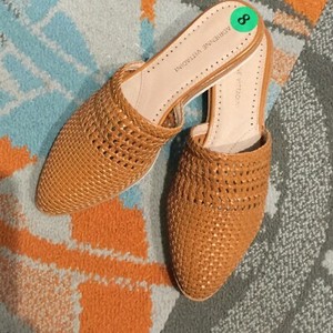 woven mules flat