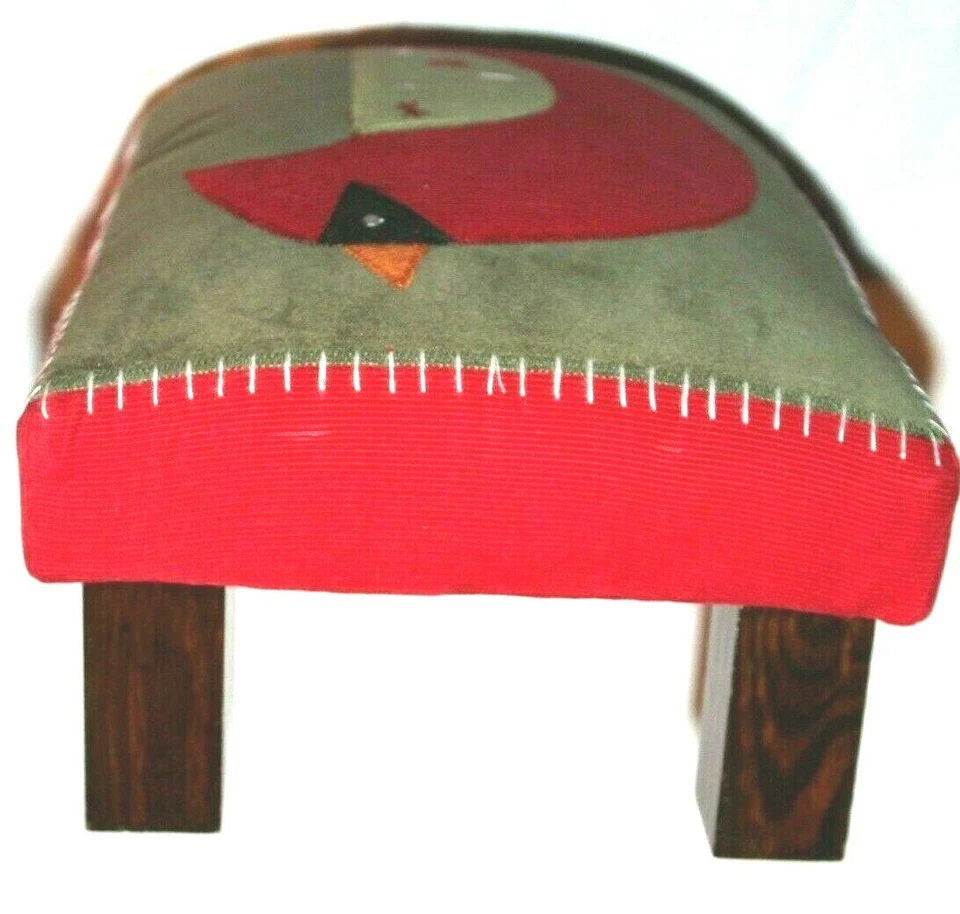 Reposapiés otomano tapizado Red Cardinal Bird y mantel individual de tela alfombrilla 2 piezas  Foto 4 de 4