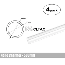 Bitspower None Chamfer Crystal Link Tube, 14mm OD, 500mm, Clear, 4-pack