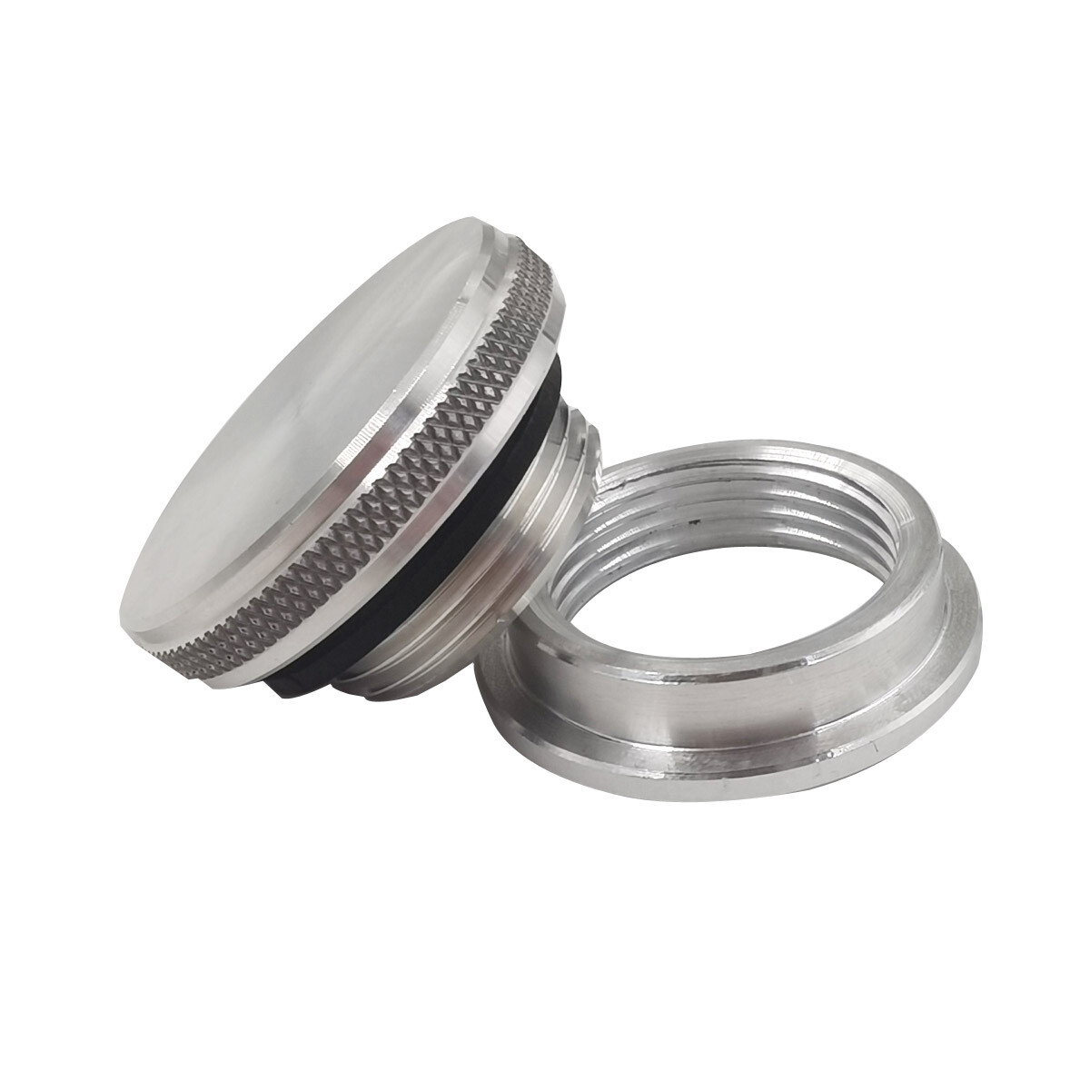 Fuel Cell Cap Aluminum Filler Neck Weld On Bung Screw Cap Small CNC Gas... Weld In Tank Flange - Foto 12