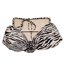 Victoria's Secret Womens Bikini Top Swim Small Zebra Black White Animal Print