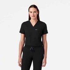 JAANUU Rhena Slim Scrub Top Black Multiple Sizes Available 