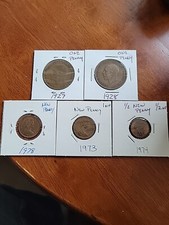 1927-28 Great Britain 1 Penny And 70s New Penny 5 Coin Lot