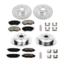 Powerstop K6083 Z23 Daily Driver Carbon-fiber Ceramic Brake Pad And Drilled & Sl