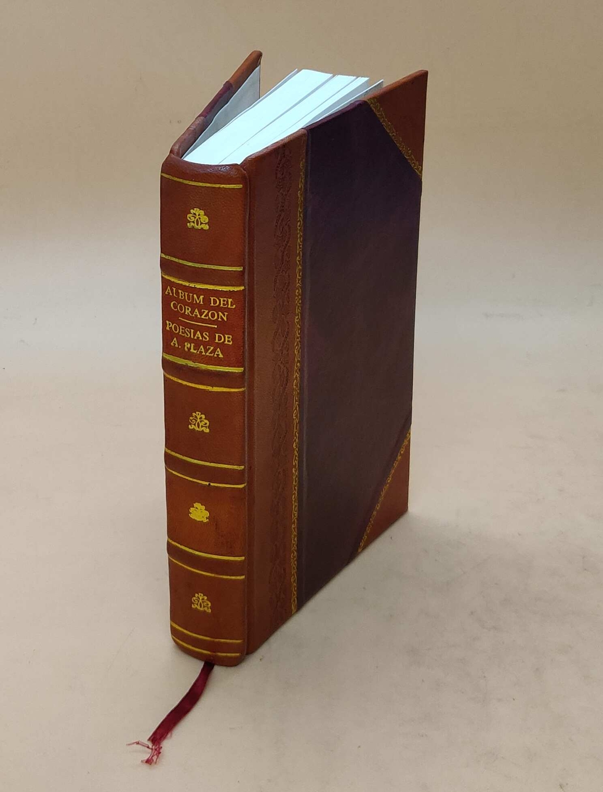 1885 Leather Bound Album del Corazón by Antonio Plaza