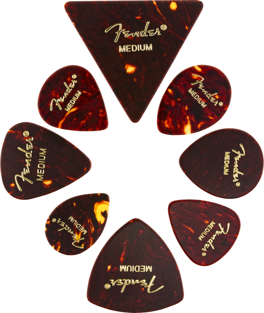Fender All Shapes Medley Celluloid Pick Assortment, Medium Gauge,098-0200-300