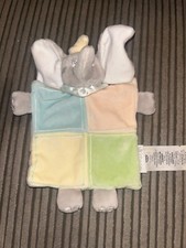 Disney Store Baby Dumbo Comforter Soother Blankie Soft Toy Pastel Patchwork