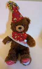 Build a Bear HAPPY BIRTHDAY BEAR Plush w Party Acc Hat Bow Tie Sash BABW 4pc Lot