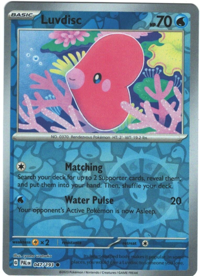 Luvdisc 47/193 Paldea Evolved Reverse Holo Common Pokémon TCG