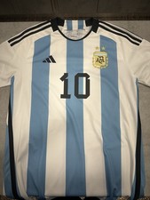 Lionel Messi #10 adidas Argentina World Cup 2022 Men's Jersey, Medium Blue/White